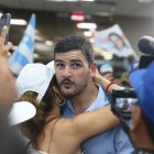 Política. El entonces candidato a la Alcaldía de Guayaquil, Aquiles Álvarez, en un acto público, frente a simpatizantes y comunicadores sociales.