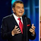 Don Francisco y su nieta con su pareja.