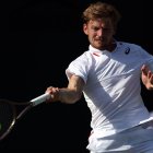 Wimbledon (United Kingdom), 06/07/2023.- David Goffin of Belgium plays Tomas Barrios Vera of Chile in their Men" Singles 2nd round match at the Wimbledon Championships, Wimbledon, Britain, 06 July 2023. (Tenis, Bélgica, Reino Unido) EFE/EPA/NEIL HALL EDITORIAL USE ONLY