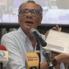 Jorge Glas, exvicepresidente de Ecuador durante el mandato presidencial de Rafael Correa (2007-2017), participa en una rueda de prensa en Guayaquil (Ecuador).