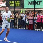 Cristiano Ronaldo en la inauguración del proyecto en Oeiras, Portugal.