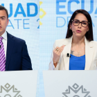 Daniel Noboa y Luisa González en el debate de segunda vuelta por las Elecciones Presidenciales 2023