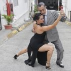Duval Barrezueta y Vanessa Batallas, una dupla muy conocida en el ambiente tanguero de Guayaquil.