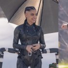 María Gabriela de Farias en el set de Superman.