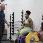 Alexei Ignatov (i) regresó para la recta final de la preparación de Neisi Dajomes (c) y Angie Palacios (d) en busca de sellar la clasificación a París 2024.