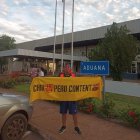 Juan Francisco Anchundia cuando ingresaba a Brasil para ver a su Barcelona ante Sao Paulo.