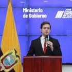El viceministro de Gobierno, Esteban Torres, en una rueda de prensa.
