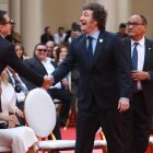 Daniel Noboa y Javier Milei, durante la ceremonia de investidura para el segundo período de Nayib Bukele, en San Salvador, hace pocas semanas.