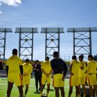 Aucas en entrenamiento en el estadio Gonzalo Pozo Ripalda