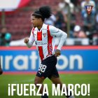 Marco Angulo jugador que sufrió el accidente.