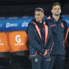 El entrenador de Ecuador Sebastián Beccacece en el estadio Centenario de Montevideo.