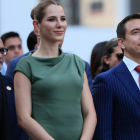 Lavinia Valbonesi y Daniel Noboa en la sesión solemne por los 204 años de Independencia de Portoviejo.