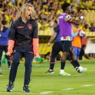 AMDEP9689. GUAYAQUIL (ECUADOR), 12/11/2024.- El entrenador de Ecuador, Sebastián Beccacece, celebra un gol ante Bolivia este jueves, durante un partido de las eliminatorias sudamericanas al Mundial de Fútbol 2026, en el estadio Monumental, en Guayaquil (Ecuador). EFE/ Jonathan Miranda