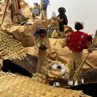 Con materiales reciclados se crearon los nacimientos.