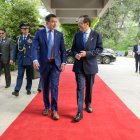 El presidente ecuatoriano Daniel Noboa y su par israelí, Isaac Herzog.