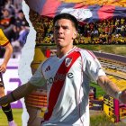 Octavio Rivero y Franco Mastantuono figuras de Barcelona SC y River Plate.