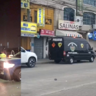 Un carro volcado y un posible artefacto explosivo en La Aurora.