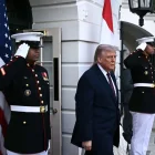 El presidente Donald Trump, previo a recibir una visita oficial en la Casa Blanca