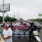 Un grupo de arroceros marchan en Babahoyo, piden atención del Gobierno para el sector de la agricultura.
