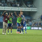 Jugadores del Bombillo celebraron por adelanto con la victoria 1-0 del sábado 25 de abril, ante Liga de Quito.