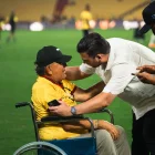 Victor Mendoza y Antonio Álvarez en el estadio Monumental.