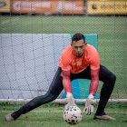 José Contreras el arquero de Barcelona SC en un entrenamiento.