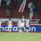 Liga de Quito es una fiesta, celebrando el gol de Janner Corozo, luego fue expulsado.