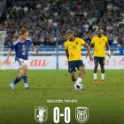 Pedro Vite estuvo en el medio campo de Ecuador ante Japón.