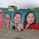 El mural está ubicado en el centro de Portoviejo. En el lugar se tiene previsto construir un teatro.