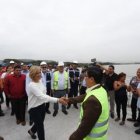 La alcaldesa de Guayaquil. Cynthia Viteri, recorrió la obra.