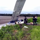 La avioneta Cessna, con matrícula falsa de México, cayó en una isla del Golfo de Guayaquil
