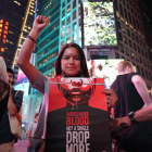 Helena Gualinga durante una manifestación realizada en septiembre en la ciudad de Nueva York, donde exigían a los gobiernos acciones para combatir el cambio climático