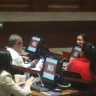 Votación de la bancada correísta en el Pleno de la Asamblea Nacional.