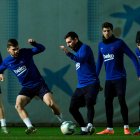 El Barcelona de España hizo el último entrenamiento en el campo previo al clásico.