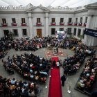 SANTIAGO. El presidente Sebastián Piñera, en la reunión en la que lanzó la convocatoria a plebiscito el lunes 23 de diciembre, en el Palacio La Moneda.