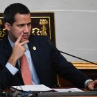 El líder opositor y autoproclamado presidente, Juan Guaidó, durante la sesión del 17 de diciembre