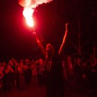 Manifestantes disfrutan de la celebración del Año Nuevo en la zona cero de las protestas.