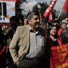 El líder sindical, Mesías Tatamuez, acudió a la Fiscalía a dar su versión por las protestas de octubre de 2019.