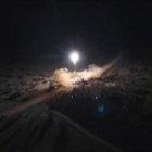 Imágenes del supuesto lanzamiento de cohetes contra una base militar estadounidense de la agencia estatal de noticias Iran