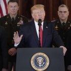 El presidente de los Estados Unidos, Donald Trump, durante su mensaje a la Nación desde la Casa Blanca.