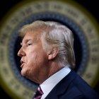 El presidente Trump durante una rueda de prensa en la Casa Blanca, donde afirmó que no habría conflicto militar con Irán