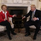 Reunión en Londres entre el primer ministro británico, Boris Johnson y la presidenta de la Comisión Europea, Ursula von der Leyen, el pasado 8 de enero.