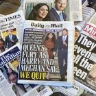 La prensa británica ofreció las primeras planas para comentar la noticia.

 BRITAIN-ROYALS-HARRY-MEGHAN