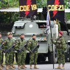 Desfile militar por la conmemoración de los 25 años de la guerra del Cenepa