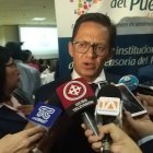 El defensor del Pueblo durante su intervención esta mañana.