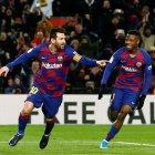 Lionel Messi celebra luego de marcar el tanto de la victoria frente al Granada.