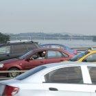 El congestionamiento en el puente de la Unidad Nacional inicia a las 06:30.