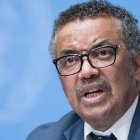 El director de la Organización Mundial de la Salud, Tedros Adhanom Ghebreyesus, en rueda de prensa en Ginebra.