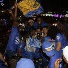 Los jugadores de Delfín durante la celebración del campeonato.