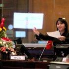 Ponente. La presidenta de la Comisión de Justicia, Ximena Peña, presentó las reformas el día de su cumpleaños, con su curul adornada de flores.